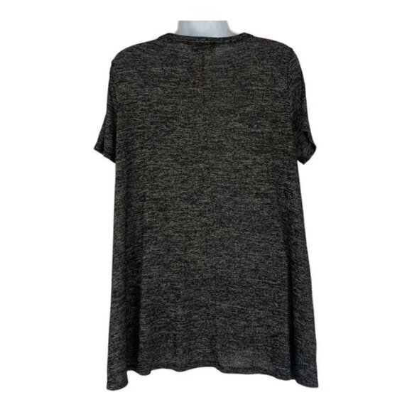 Bobbie Brooks Ladies Black & Gray Short Sleeve Top Size L Rayon/Polyester/Spande - Picture 4 of 6